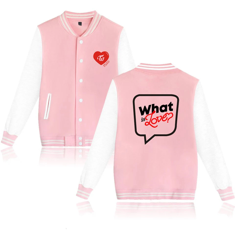 KPOP TWICE Baseball Jacket Women Uniform Coat Fashion Pink College Varsity Streetwear Sweatshirt Veste Homme 240701