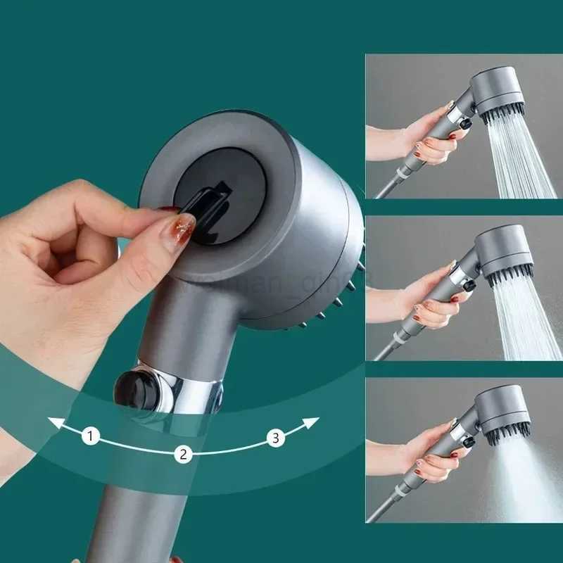 High-pressure Shower Head 3-mode Adjustable Spray with Massage Brush Filter Rain Shower Faucet Bathroom AccessoriesCL240710