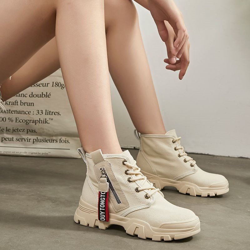 New Breathable Ddmysports Motorcycle Short Comfortable And Non Slip Lacing Casual Igh Top Shoes Canvas Martin Boots For Women Free Shipping Outdoor
