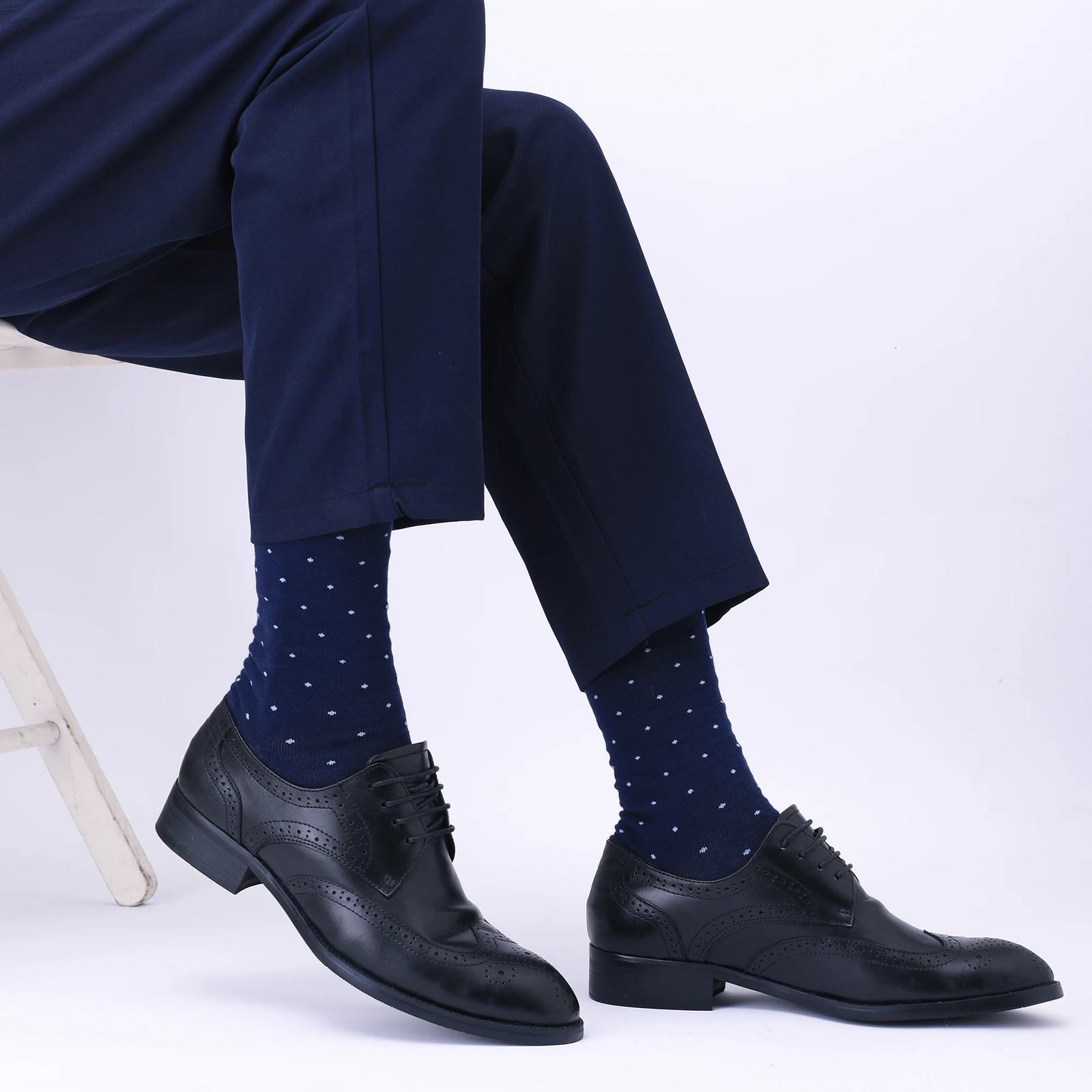 5 Pairs Mens Dress Socks Plus large SizeHigh Quality Combed Cotton Crew SocksBlack Cool Argyle Breathable Casual Socks for men 240703