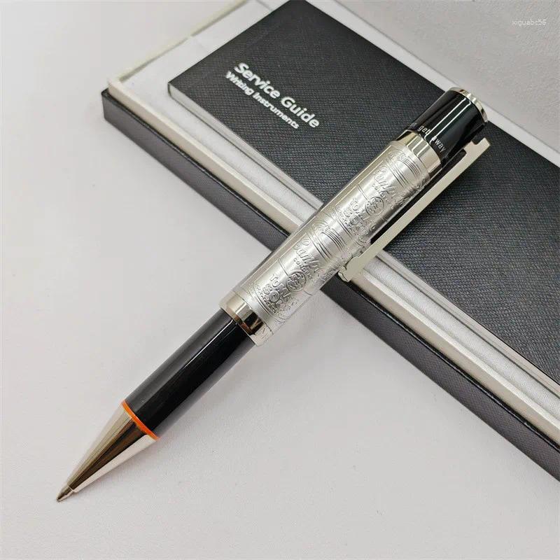 wholesale Black Relief Design Ballpoint Pens MB Andy Warhol Writing Stationery Supplies Blue Refill Smooth