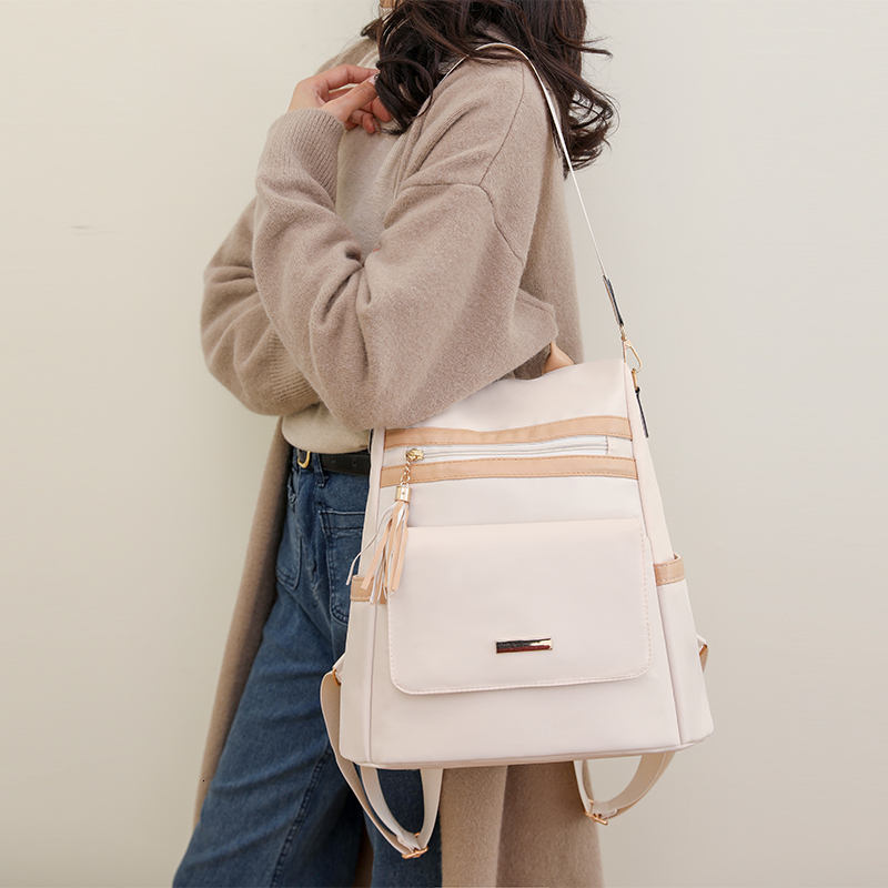 Hot Selling Zipper Nylon Fashionable Women's Backpack 2024 New Practical Multifunctional Large Capacity Shoulder Bag H7.10#29 e0618