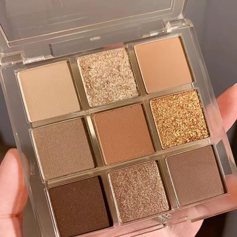 Nine-color Eyeshadow Palette Butter Orange Brown Pearly Matte Glitter Eyeshadow Shiny Eye Shadow Long-lasting Eye Make Up 240709