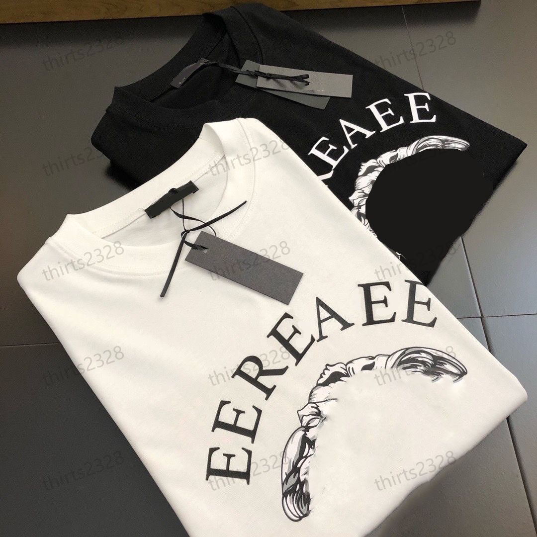 Mens Tees Shirts Plus Size Loose Oversized Short Sleeve Pure Cotton Fashion Designer Brand Letters Printed Casual Summer Tops Men Couples Confidante Clothes