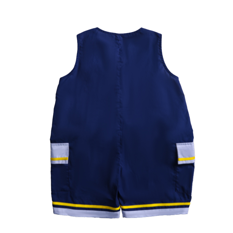 High-end custom children's summer backpack trousers boys and girls Korean fisherman trousers 5 points one-piece casual cute suit