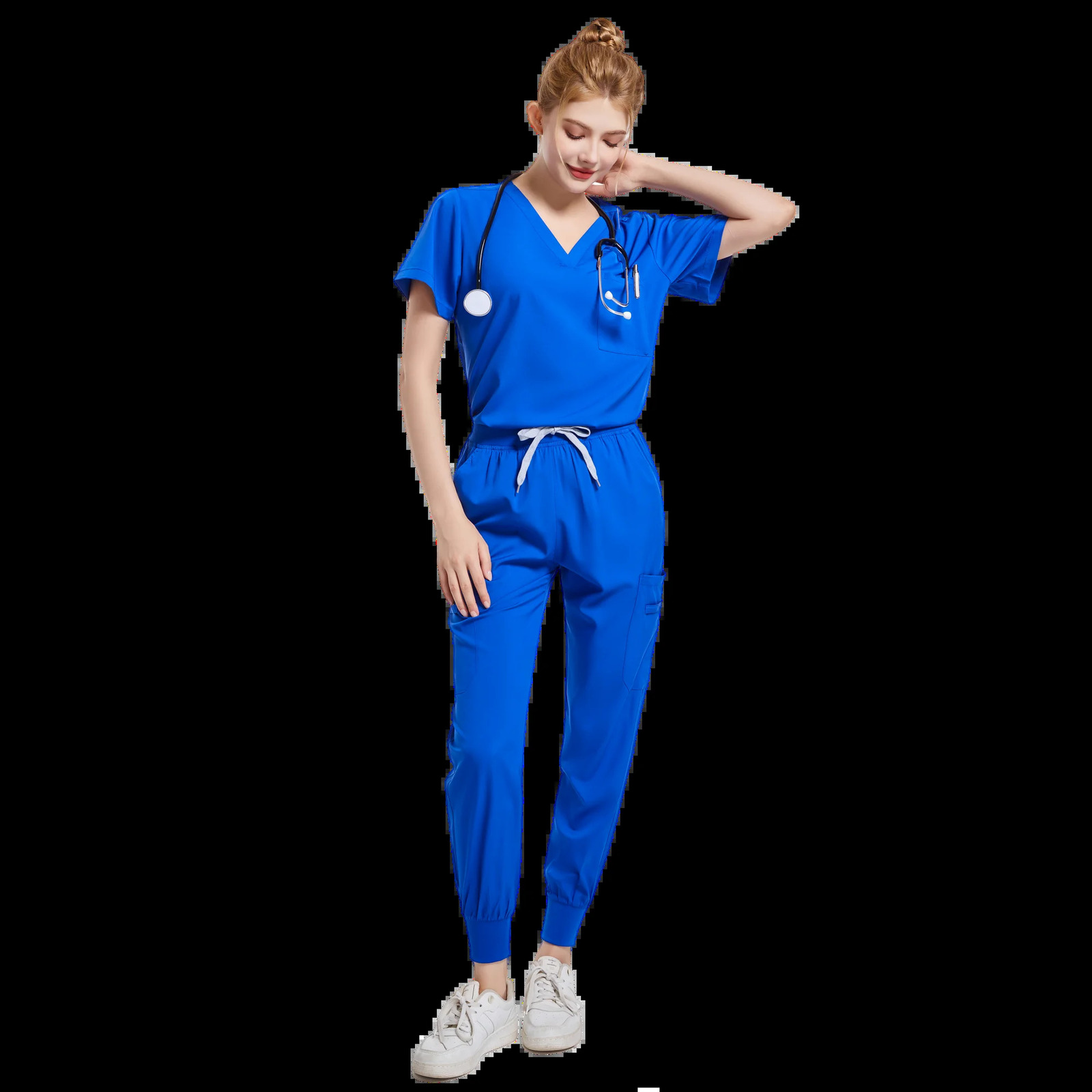 Spa Uniforms Women Scrubs Jogger Set Uniforms Scrub Top Pants Lab Coat Nurse Uniform Blouse e Femme Work Wears 240704
