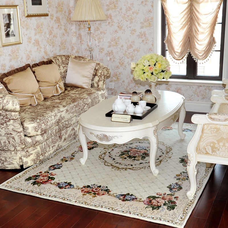 Pastoral Style Carpets For Living Room European Home Bedroom Rugs And Coffee Table Mat Study Hotel Flower American Carpet H260226