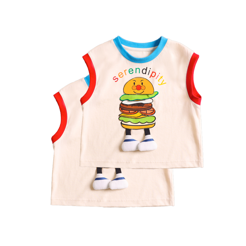 Boys and girls summer new customized explosion net red short-sleeved t shirt suit brother and sister outfit weekly dress two-piece set