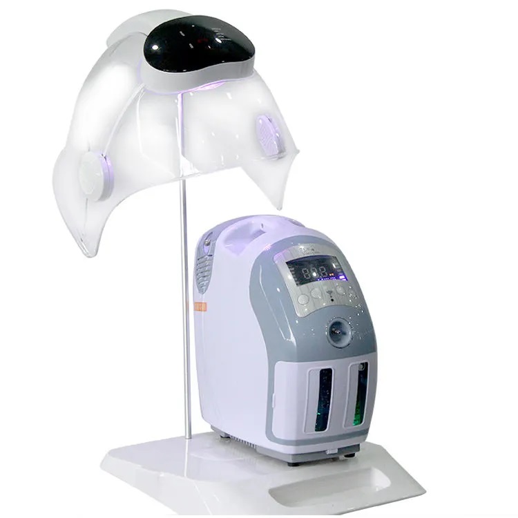 Mult-functional Face Oxygen Therapy Mask Dome Oxygen Spray Skin Rejuvenation Whitening Tightening Facial Machine With PDT 7 Colors