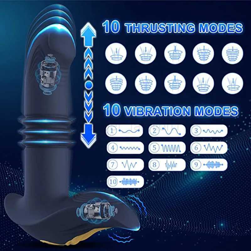 Prostate Massager Thrusting Anal Vibrator Butt Plug Teles Remote Control Women Clitoris Stimulation Male Sexe Toy For MenB240708