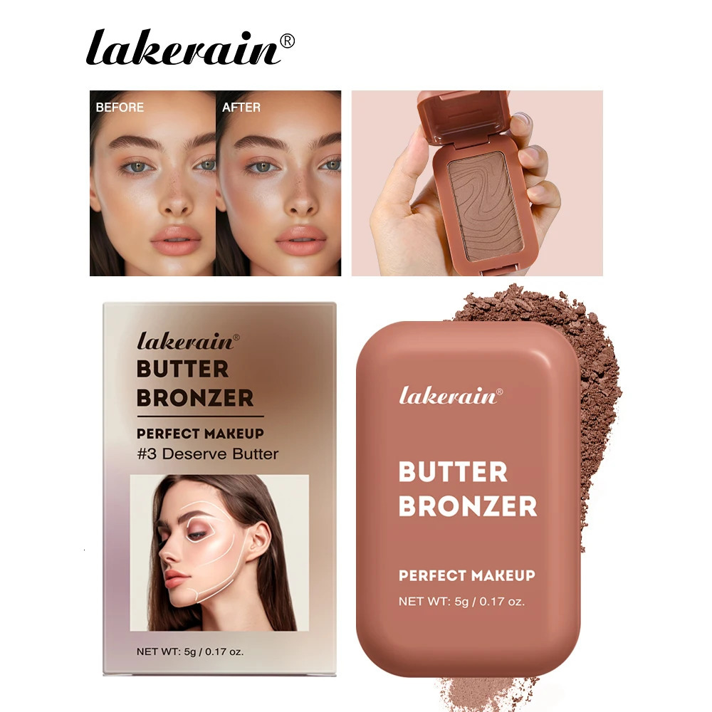Butter Bronzer Dark Skin Bronzer Contour Palette Matte Brown Nose Shadow Cheek Profile Powder Natural Face Modify Nude Makeup 240710