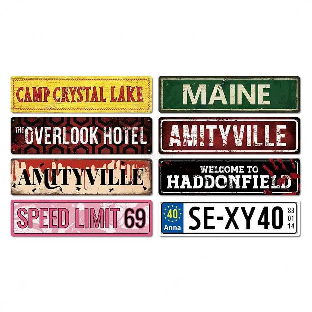 Street Sign Stoner 420 Accessories Plaque Metal Wall Art for Horror Movie Grunge Room Goat Decor Weed Gifts for MenB240710