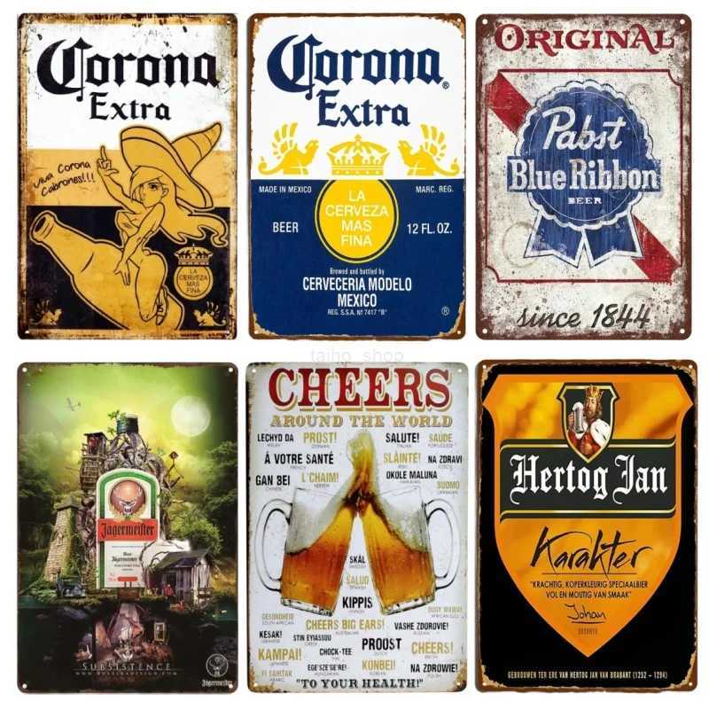 Beer Brand clasies Metal Poster Vintage Bar Pub Restaurant Kitchen Wall Sign Art Painting Beer Tin Sign Iron Plate Plaques DecorB240710