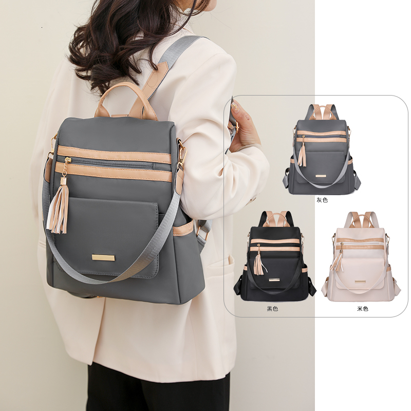Hot Selling Zipper Nylon Fashionable Women's Backpack 2024 New Practical Multifunctional Large Capacity Shoulder Bag H7.10#29 e0618