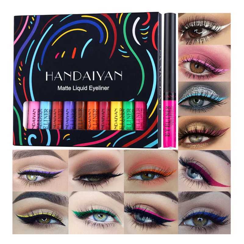HANDAIYAN Makeup Set Series Eyeshadow Cream Matte Glitter Eyeliner Lip Gloss Liquid Lipstick Cosmetic Kit Eye Shadow Liner Stickzxx240709