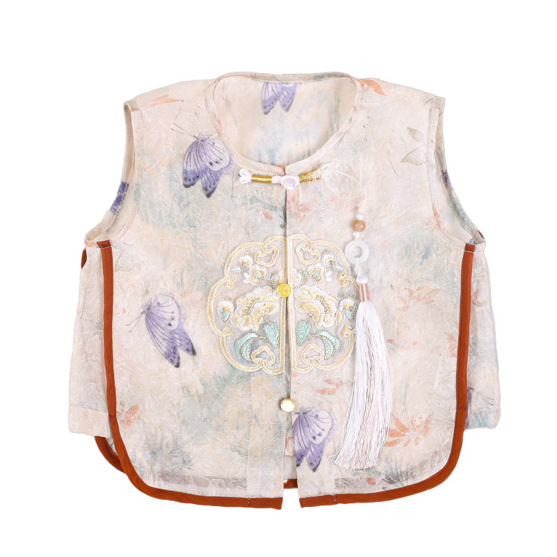 Light luxury customized children's summer new Chinese Tang suit hanfu short-sleeved 2-piece set interpretation of ancient style fashion dress pre