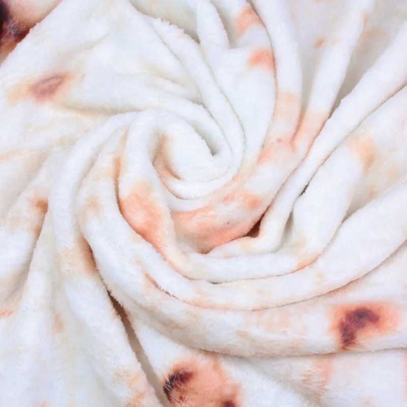 Funny Round Corn Tortilla Blanket Multi-size Soft Warm Throw Blanket for Sofa Office Bed Camping Traveling Soft Flannel Wrap Y240730