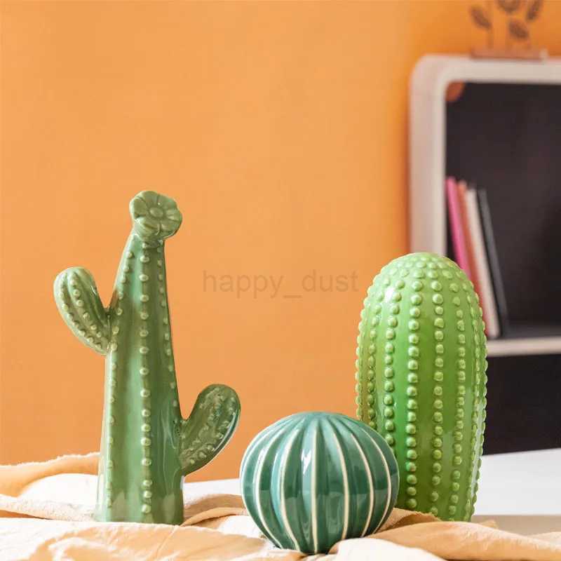 Nordic Ceramic Handicrafts Simulation Cactus Ornaments Art Decorative Home Furnishings Photography Props Green Room DecorCL240710