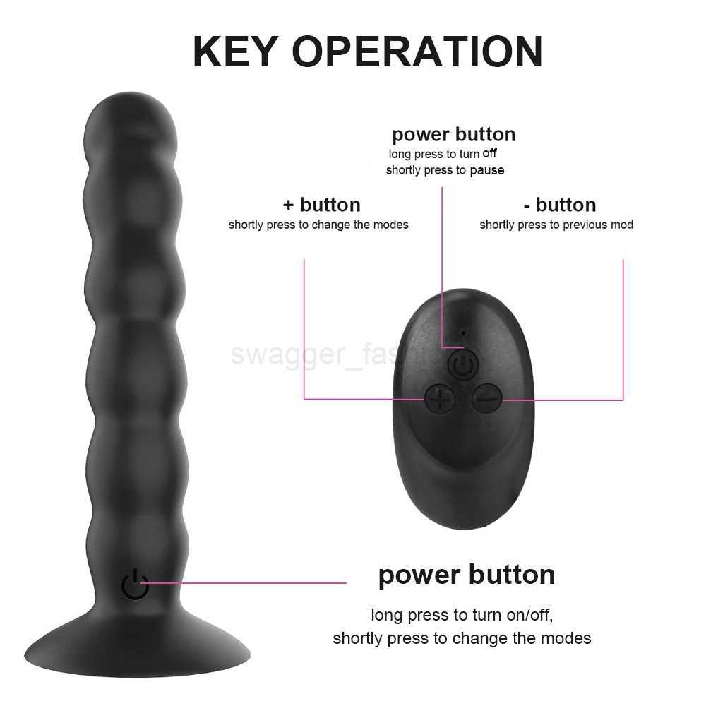 10 Modes Vibrator Wireless Remote Control Sexe Toys for Women Men Vagina Prostate Massage Strong Suction Cup Anal Beads Butt PlugB240708