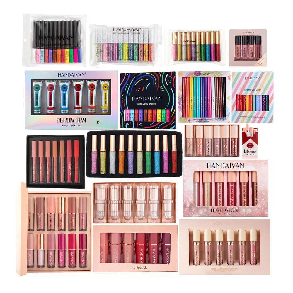 HANDAIYAN Makeup Set Series Eyeshadow Cream Matte Glitter Eyeliner Lip Gloss Liquid Lipstick Cosmetic Kit Eye Shadow Liner Stickzxx240709
