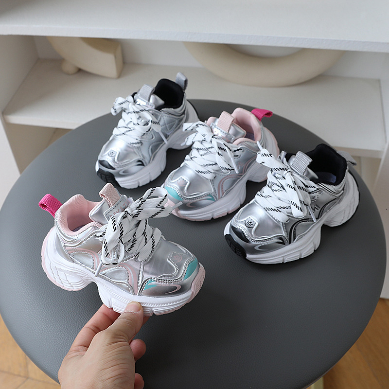 2024 Spring Autumn New Leather Sports for Boys and Girls Treasure Middle School Children's Anti slip Soft Sole Casual Shoes F710-32 H260130