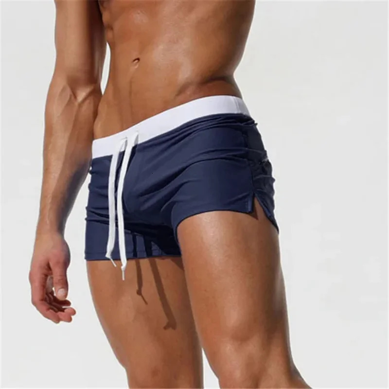 Summer Waterproof Quick-drying Swimsuit Mens Fashion Multi-color Comfortable Swimsuit Bottoms Boxer Briefs Beach Shorts 240703