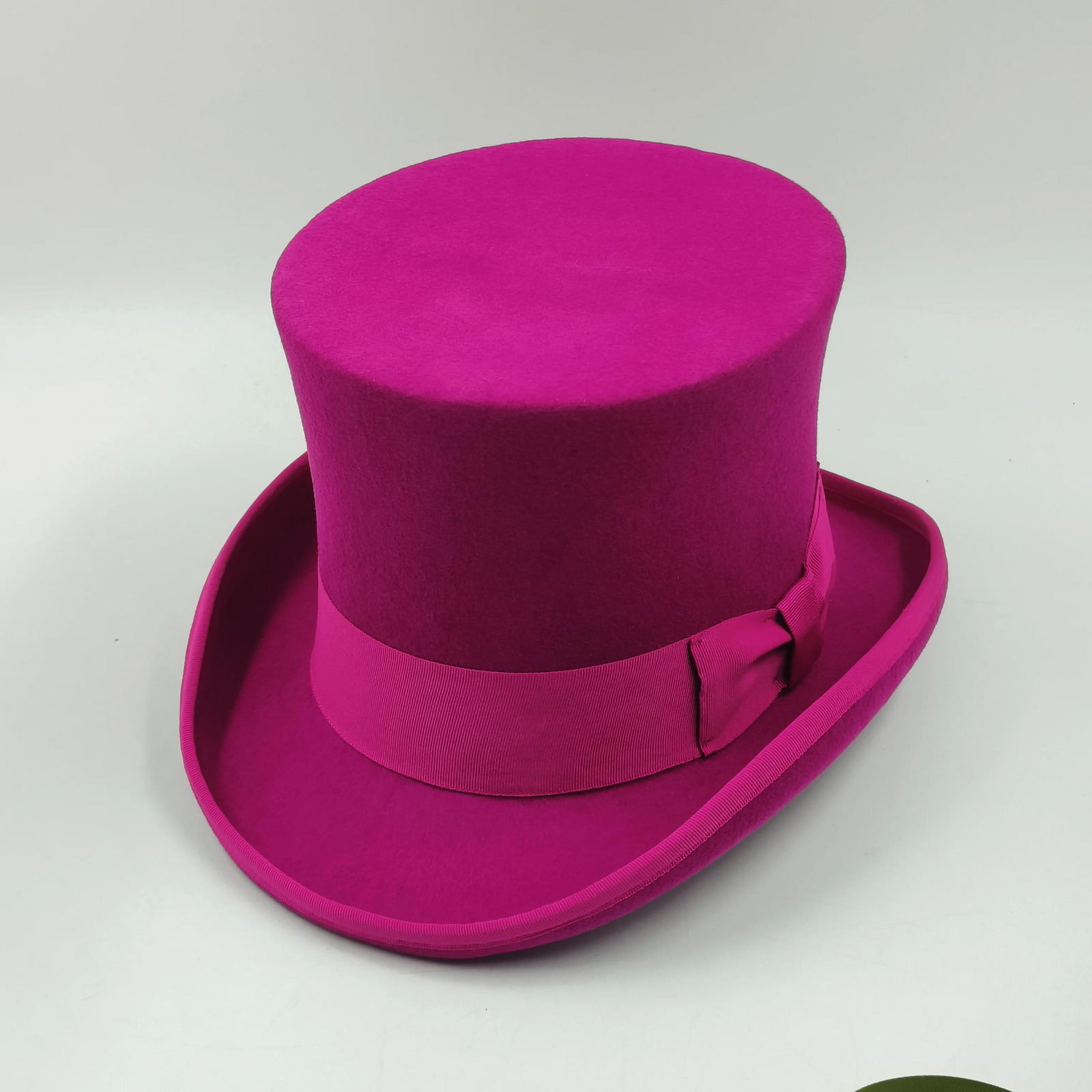 Pink and Purple High Top hat Magician high hat British black jazz top hats male and female court gentleman flat felt hat 240701