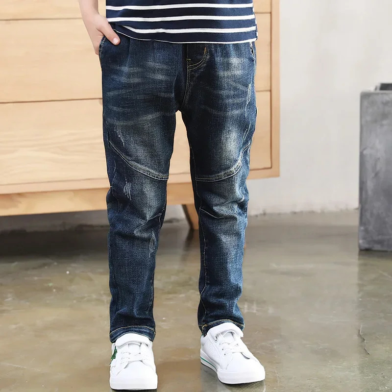 IENENS Jeans For Boys Clothes Kids Cowboy Sports Pants Children Denim Trousers Clothing Boy Bottoms Size 4 5 6 7 8 9 10 11 12 240703