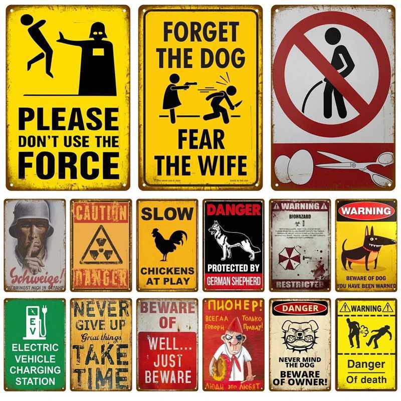 Caution Warning Metal Sign For Safety Signs Danger Beware Tin Sign Plate Home Wall Decor Vintage Plaque Home Art Painting PosterB240710