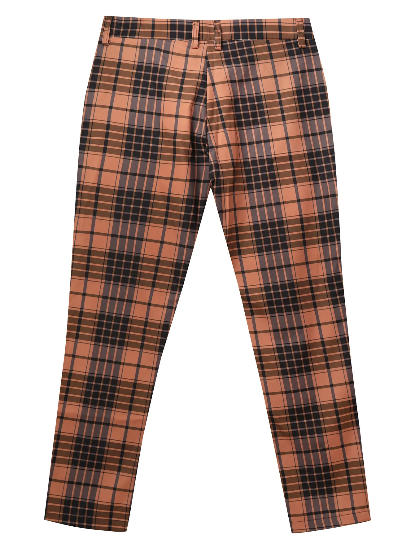 mens fashion plaid pants casual vintage style slightly stretch dress pants 240708