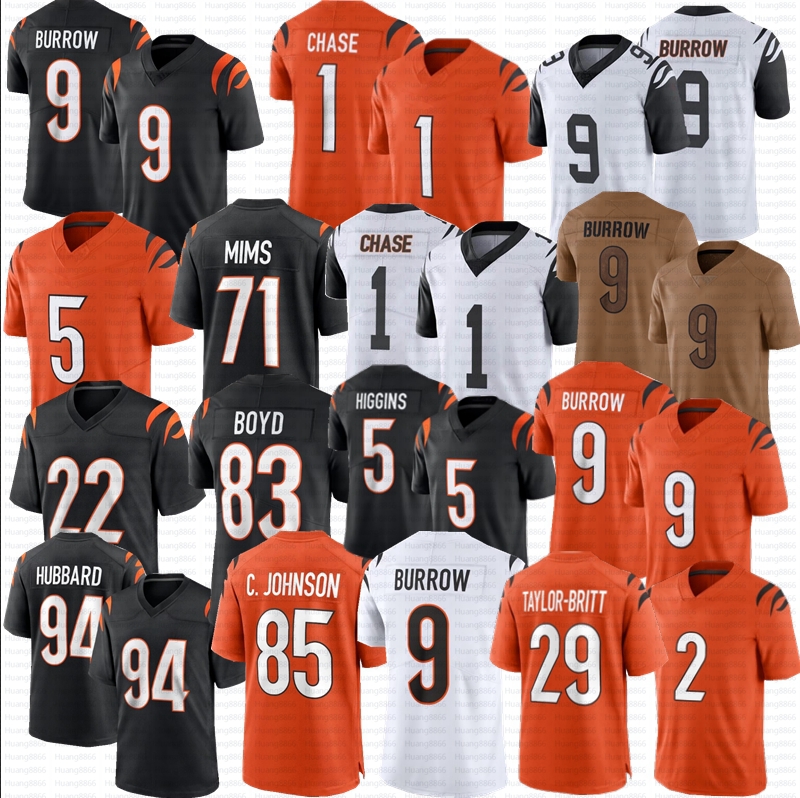 Joe Burrow JaMarr Chase Football jersey Evan McPherson Tee Higgins Sam Hubbard Amarius Mims Cam Taylor-Britt Trey Hendrickson Chad Johnson stitched Jerseys
