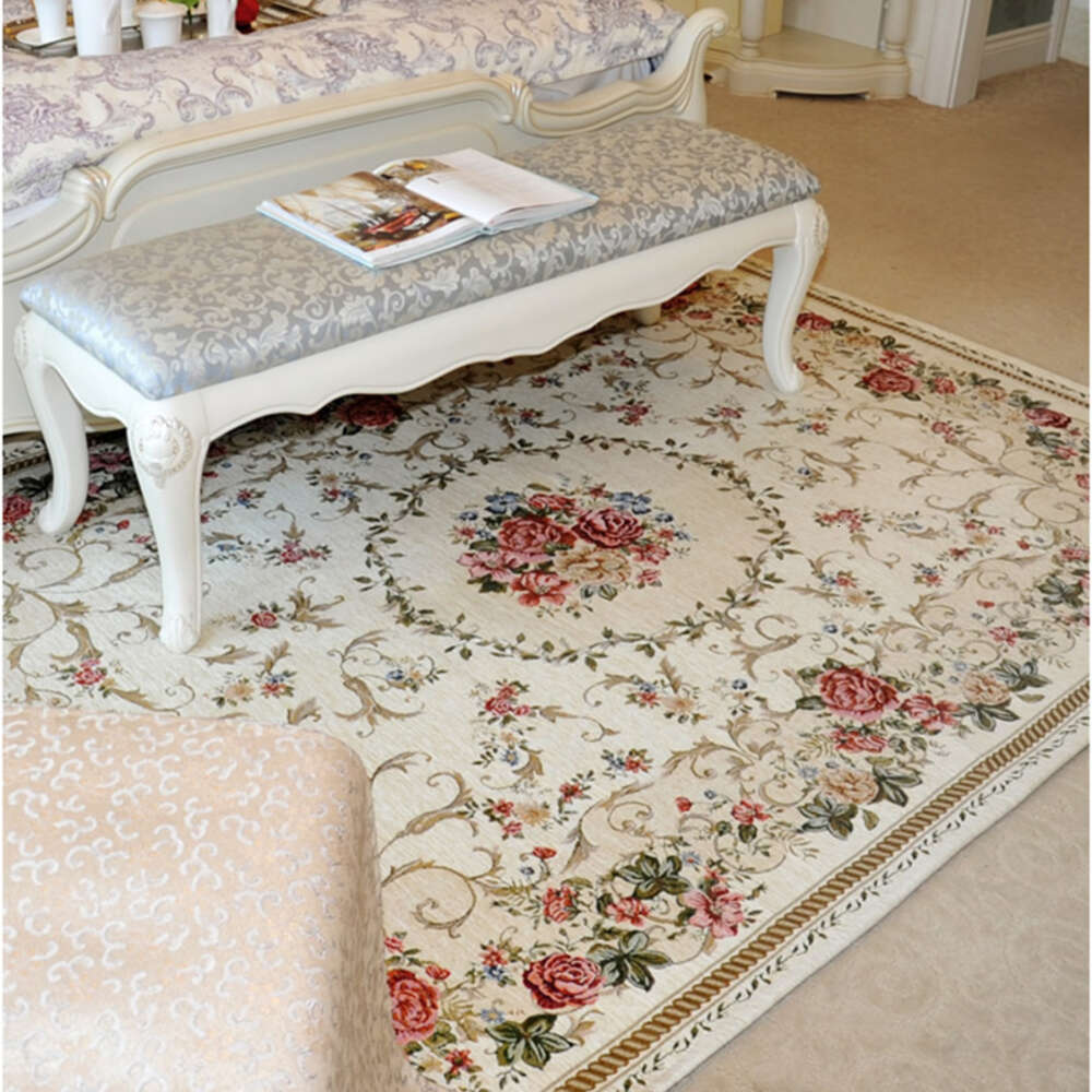 Pastoral Style Carpets For Living Room European Home Bedroom Rugs And Coffee Table Mat Study Hotel Flower American Carpet H260226