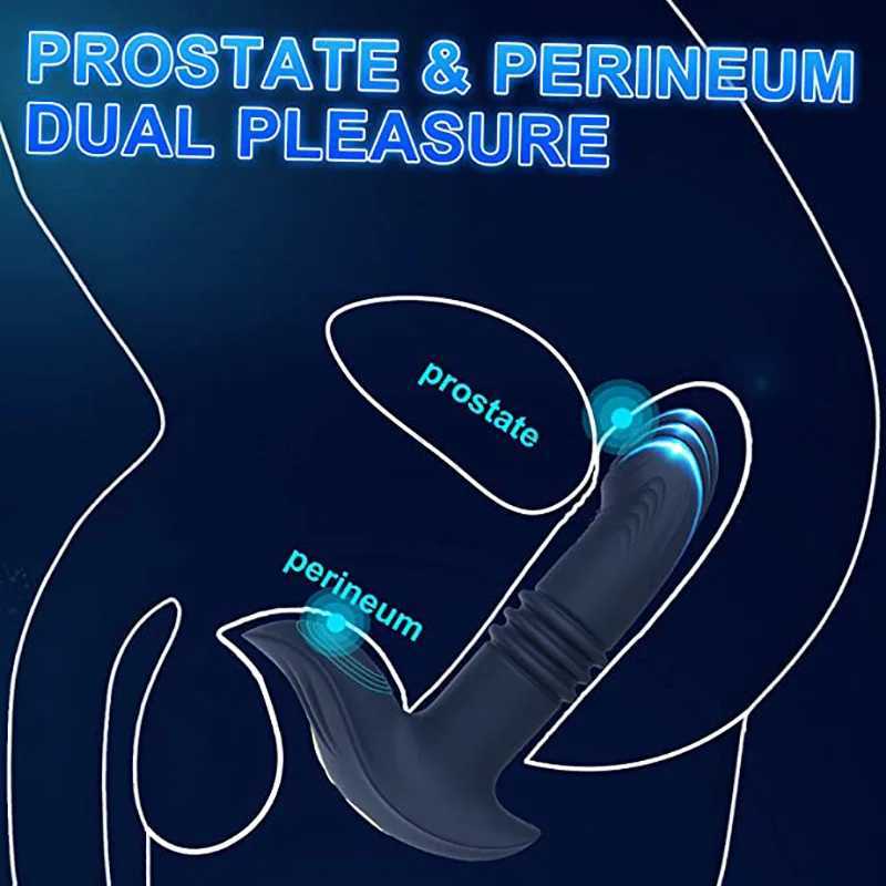Prostate Massager Thrusting Anal Vibrator Butt Plug Teles Remote Control Women Clitoris Stimulation Male Sexe Toy For MenB240708