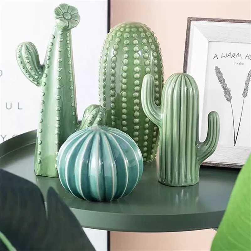 Nordic Ceramic Handicrafts Simulation Cactus Ornaments Art Decorative Home Furnishings Photography Props Green Room DecorCL240710