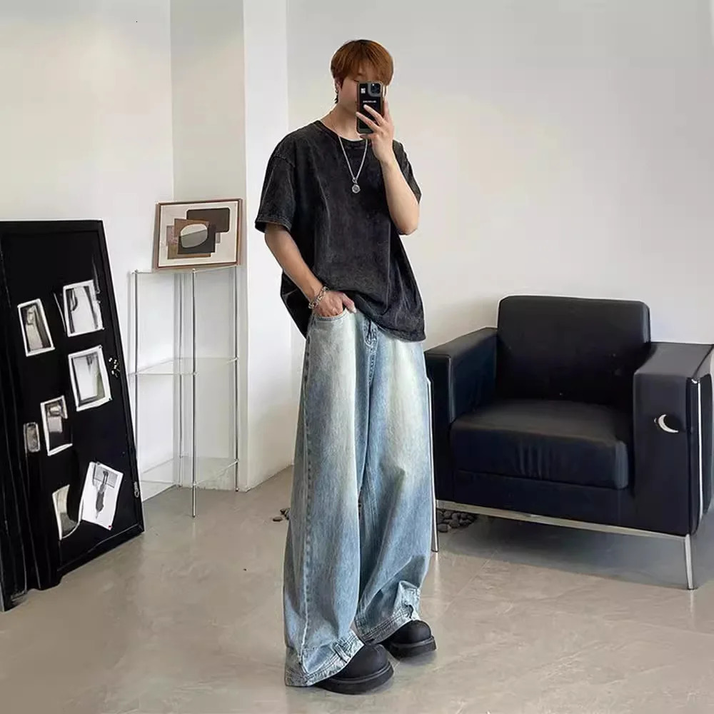 Your Pants Are Worn Upside Down Jean Fashion Straight Wide Leg Unisex 240624
