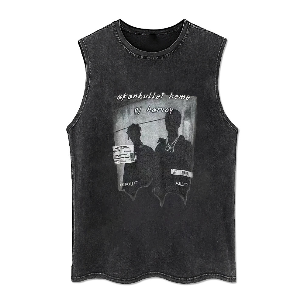 Summer Washed Tank Tops Animal Lucky Cat Tank Top Loose Vintage Tshirt Men Women Sleeveless T-shirt Casual Retro Y2k Tee Vest 240703