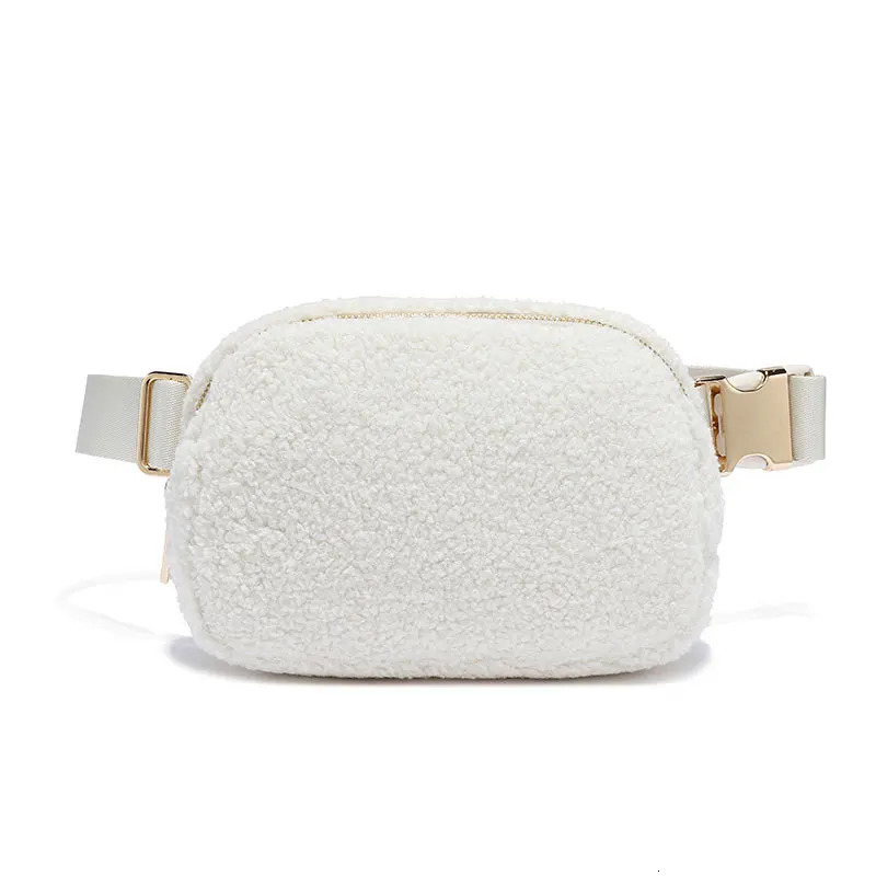 Metal Buckle Sherpa Belt Bag Women Lamb Cashmere Chest Bag Bum Bag Crossbody Everywhere Teddy Travel Waist Bag Fanny Pack 240705 - view 3