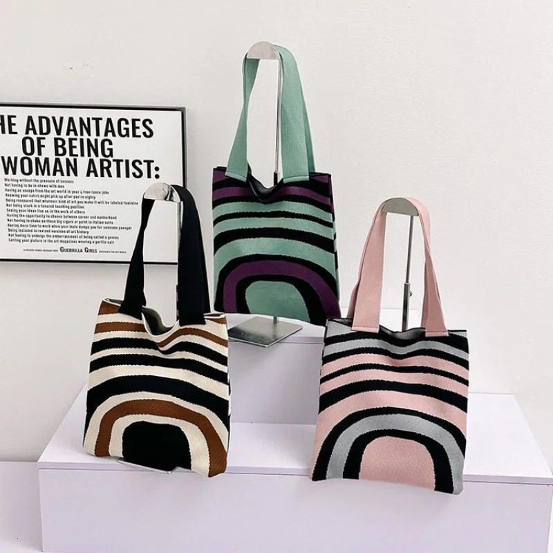 Design Fashion Trend Zipper 2024 New Canvas Car Sewn Woven Shopping Large Capacity Women's Shoulder Bag H7.10#11.8