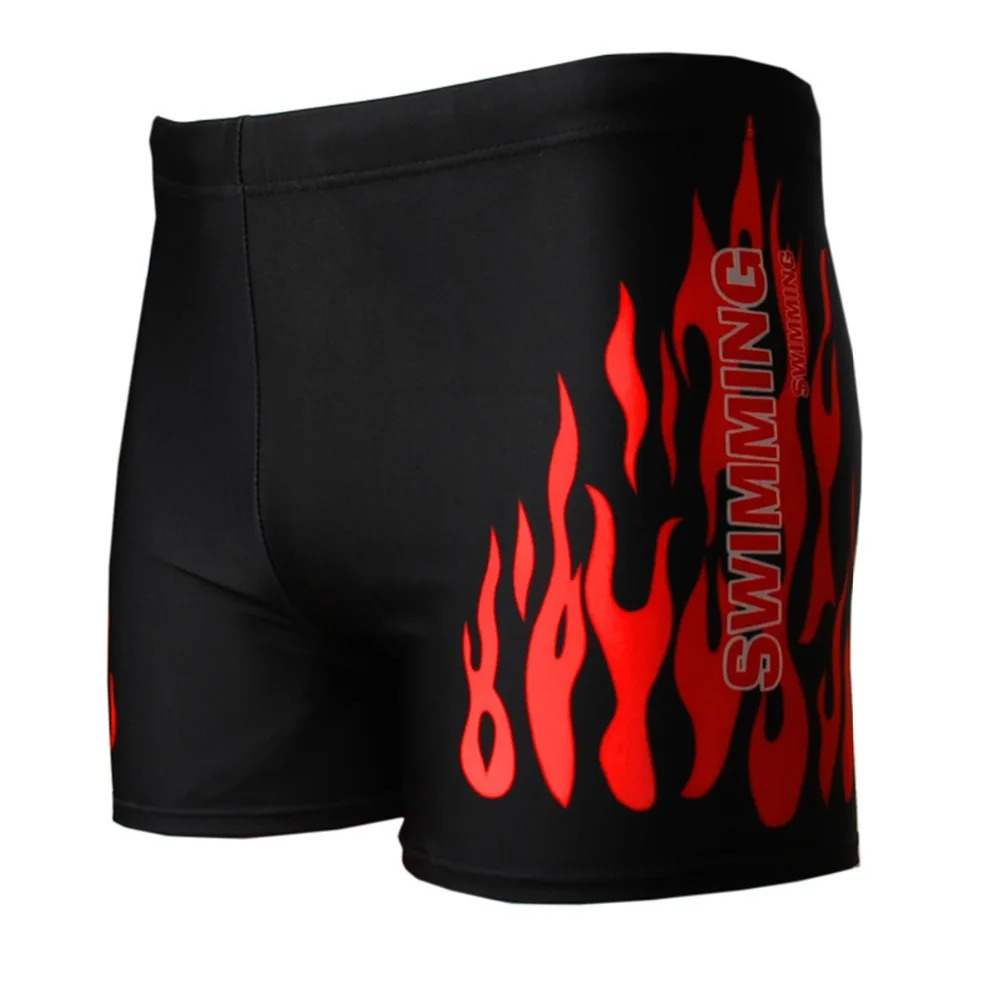 Men Swimwear Swimsuit Mens Swim Shorts Bathing Suit Swimming Pool Trunks Beach Briefs Flame Boxer Badpak maillot de bain homme 240703