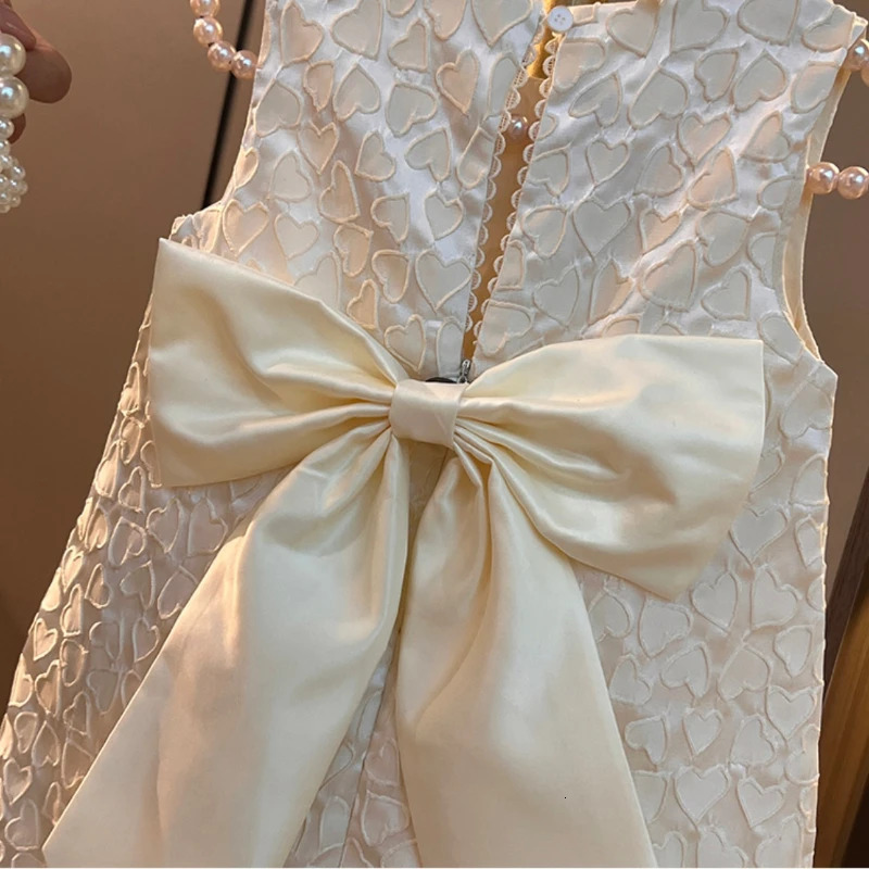 Toddler Baby Girls Classic Dresses Kids Heart Elegant Wedding Princess Party Dress Children Birthday Baptism Formal Clothing 240703