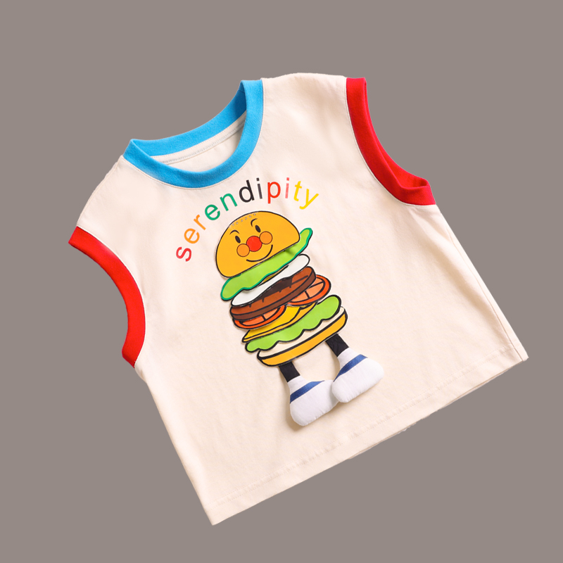 Boys and girls summer new customized explosion net red short-sleeved t shirt suit brother and sister outfit weekly dress two-piece set