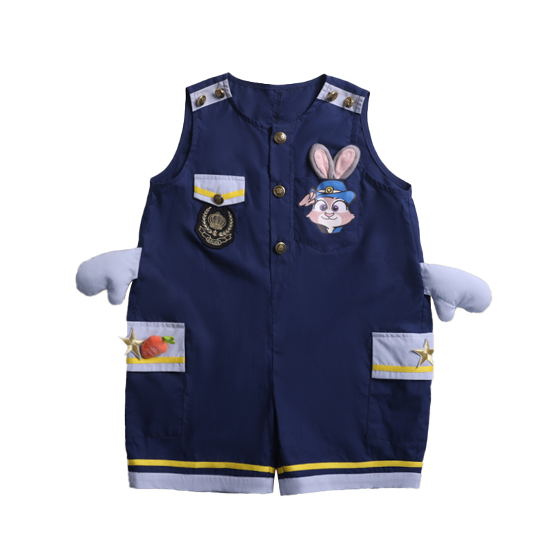 High-end custom children's summer backpack trousers boys and girls Korean fisherman trousers 5 points one-piece casual cute suit