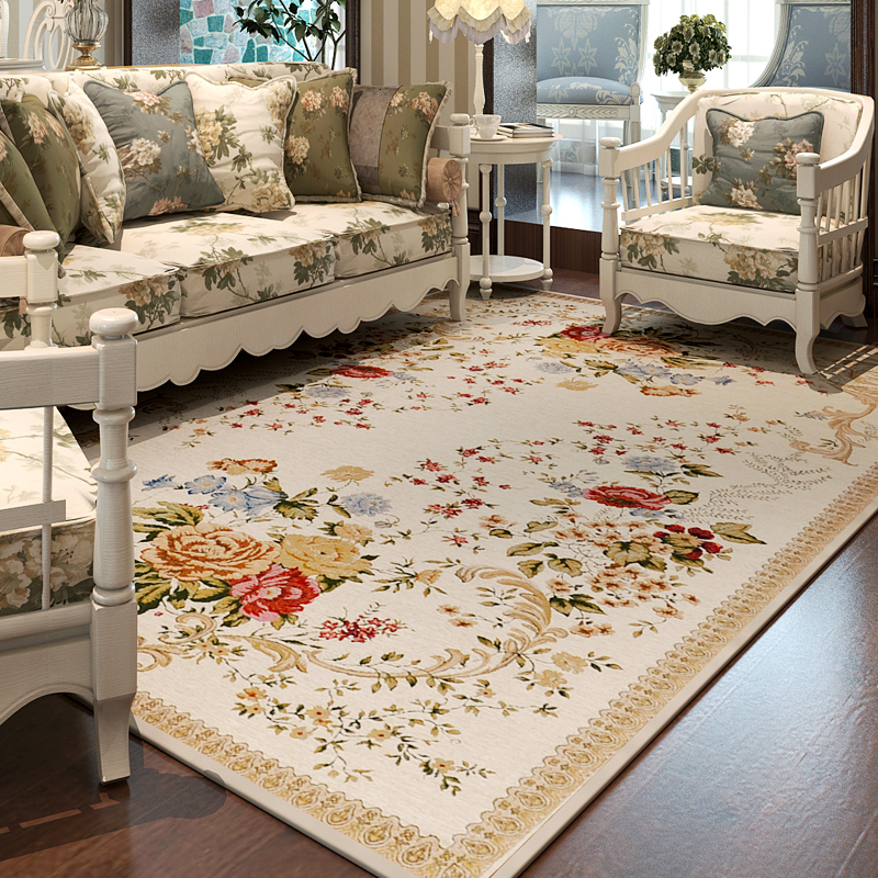 Pastoral Style Carpets For Living Room European Home Bedroom Rugs And Coffee Table Mat Study Hotel Flower American Carpet H260226