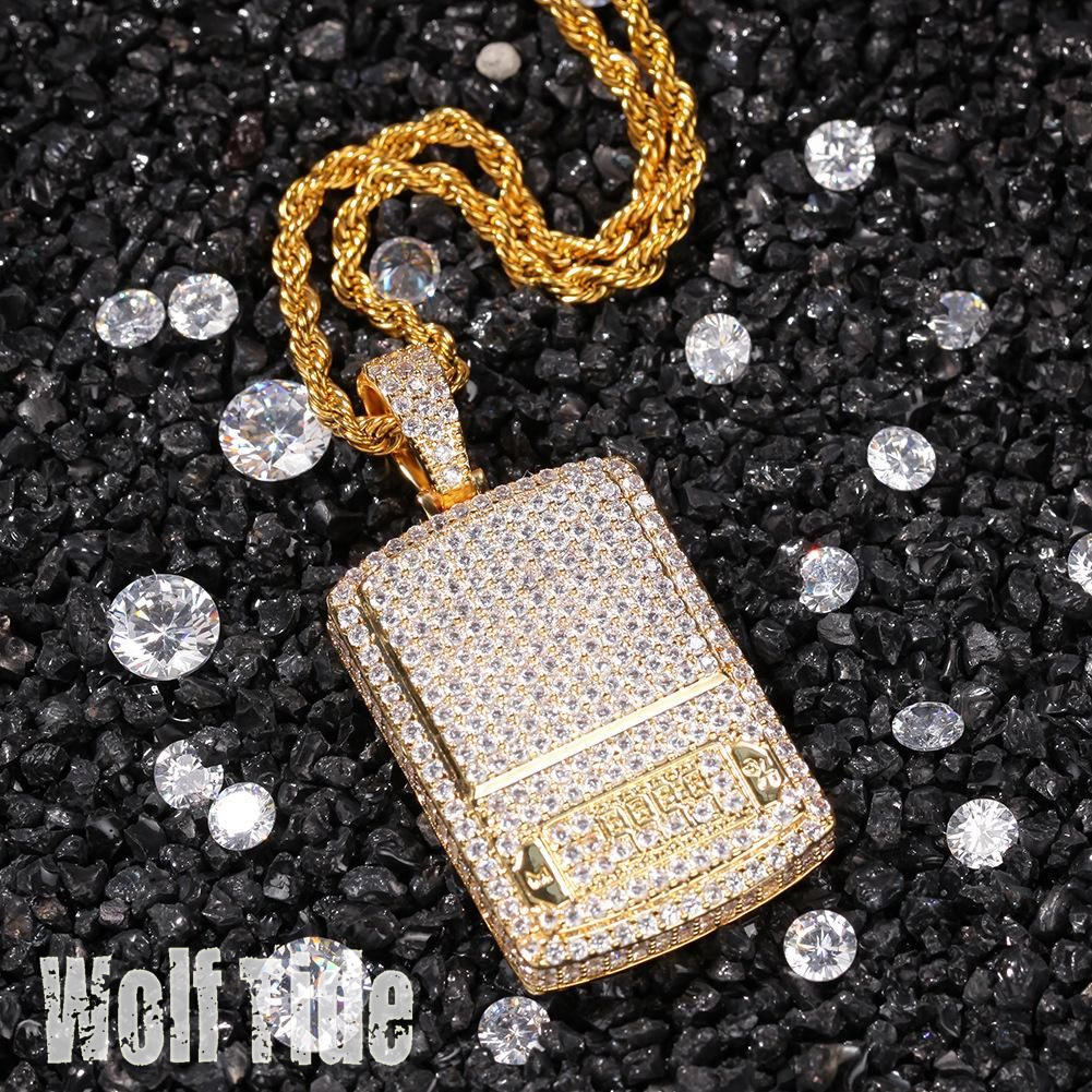 New personalized CZ Cubic Zirconia Digital Scale Pendant Necklace Mens Gold Plated Bling Hip Hop Rapper DJ Diamond Jewelry Gift For Guys