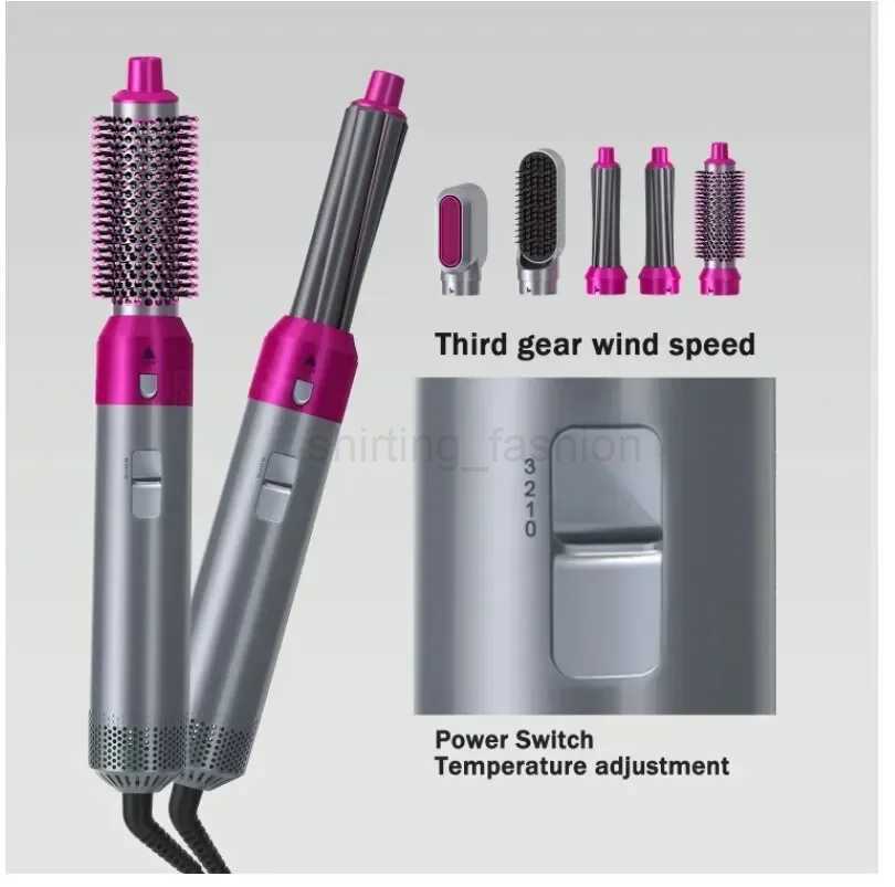 5 In 1 Quality Hairdryer Comb Hot Air Comb For Curling And Straightening Hair Automatic Straight Hair Comb And Hair DryerCL240710