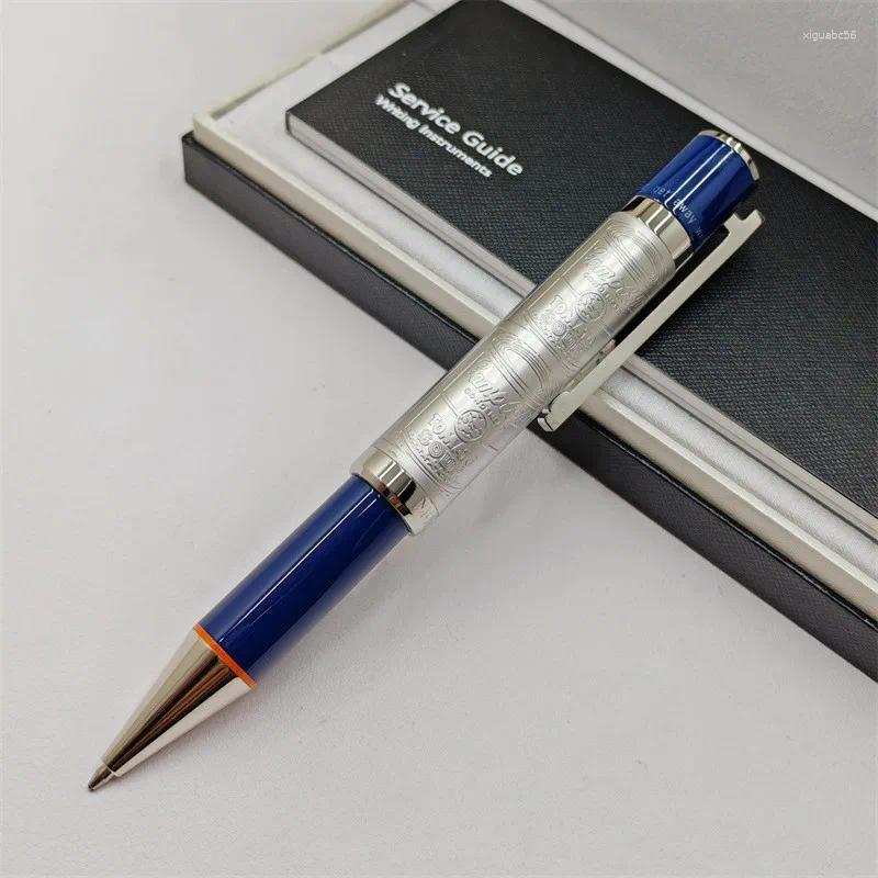 wholesale Black Relief Design Ballpoint Pens MB Andy Warhol Writing Stationery Supplies Blue Refill Smooth
