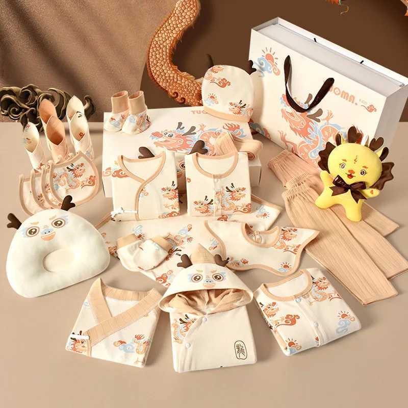 Gift Sets 20/22/24/26 Newborn Clothing Baby Gift Auspicius Ruilong Pure Cotton Set 0-6 Months Summer Childrens Set Unisex H240710