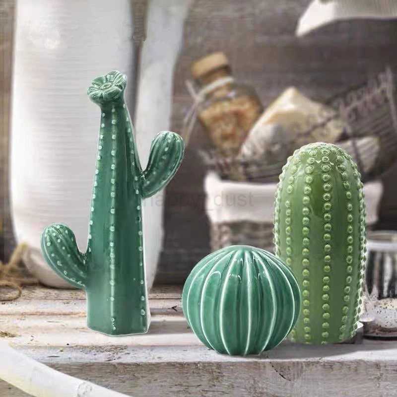 Nordic Ceramic Handicrafts Simulation Cactus Ornaments Art Decorative Home Furnishings Photography Props Green Room DecorCL240710
