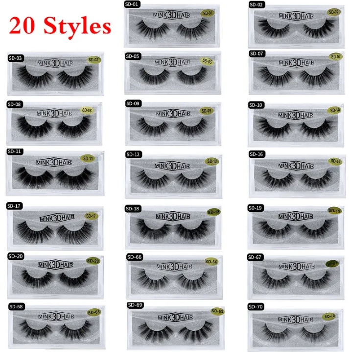 20 Styles 3D Eyelashes Makeup Mink False Lashes Soft Natural Thick Extension Beauty Tools