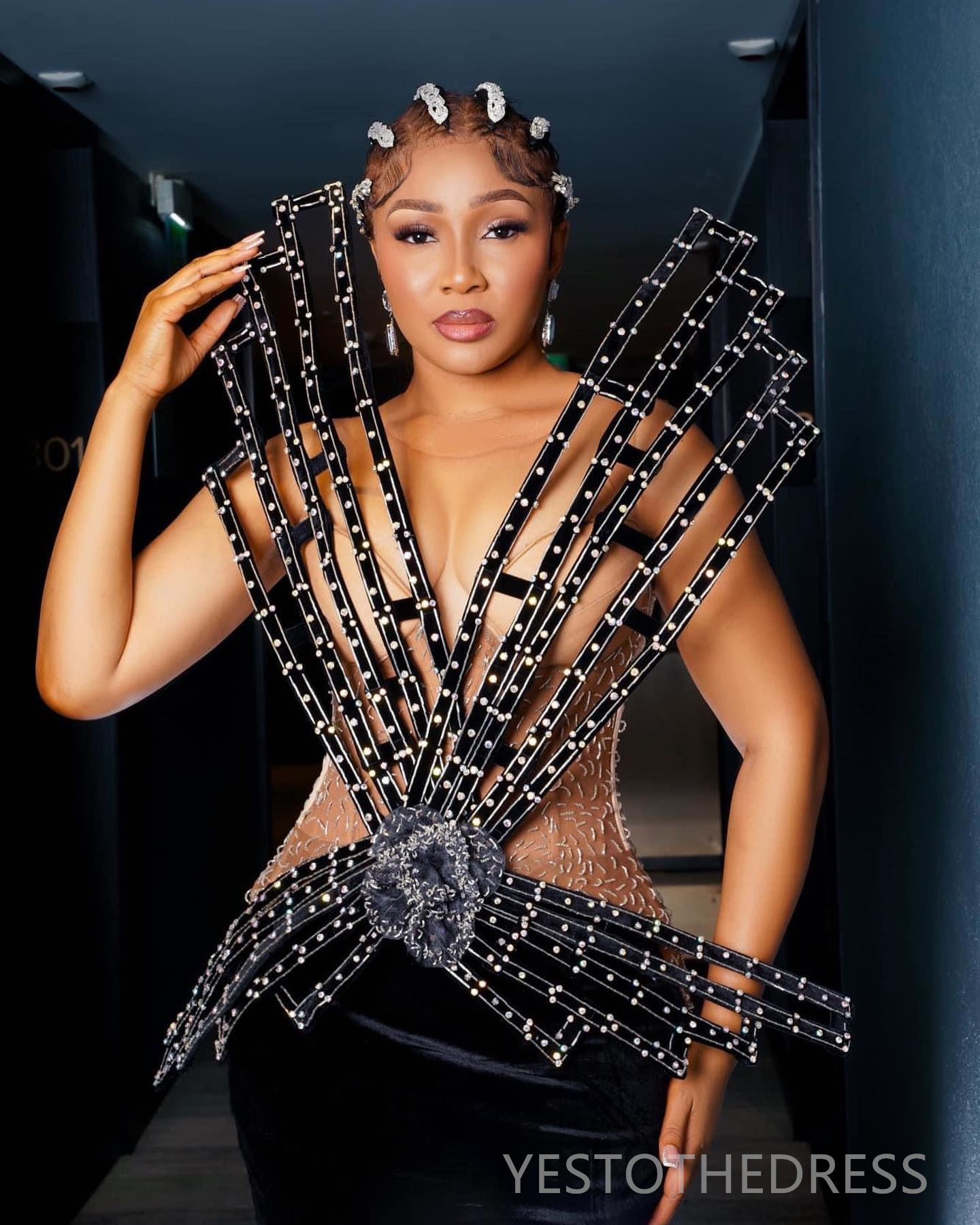 R&W 2024 Plus Size Prom Mermaid Promdress Evening Formal Illusion Sheer Neck Veet Beaded Birthday Dress Second Reception Gowns Engagement Gown AM1312